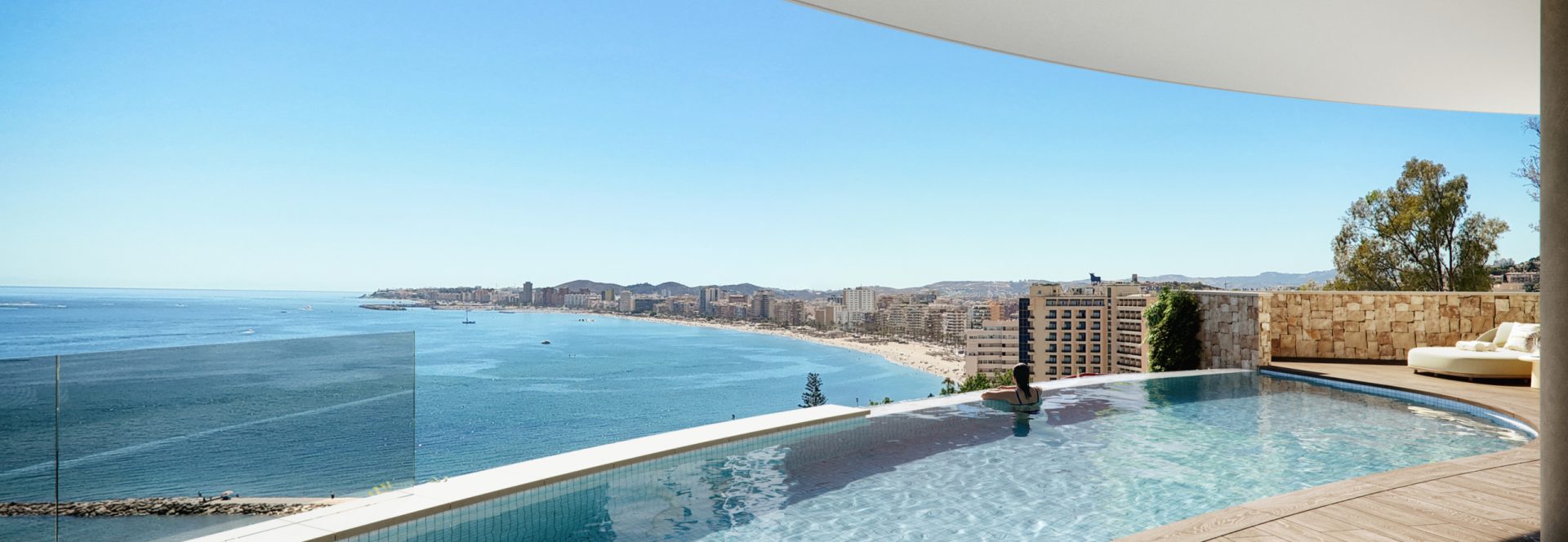 Terrace view of a new build apartment at Óleo Fuengirola